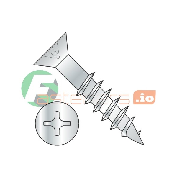 Newport Fasteners Wood Screw, #8, 1-1/2 in, Zinc Plated Steel Flat Head Phillips Drive, 5500 PK 502393 - main
